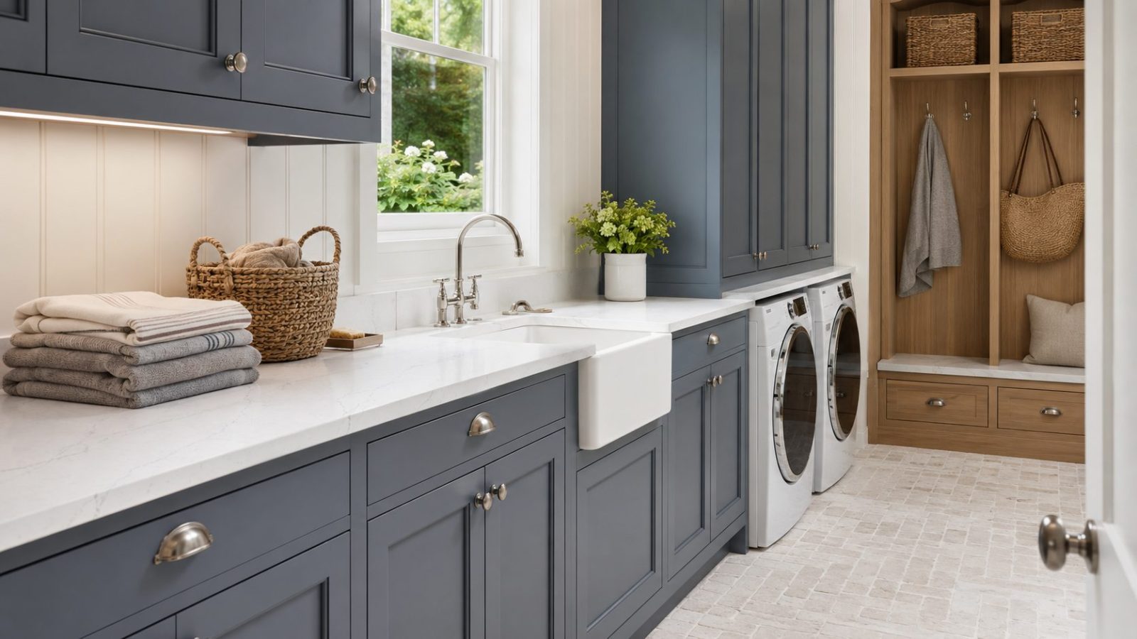 An interior finished in Carrara Classic White polished quartz